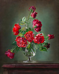 ₴ Репродукція квітковий натюрморт від 249 грн.: Троянди Crimson Glory у склянці