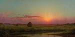 ₴ Репродукція краєвид від 235 грн.: Захід сонця над болотом