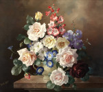 ₴ Репродукція квітковий натюрморт від 360 грн.: Натюрморт із квітами у білій чаші
