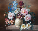 ₴ Репродукция цветочный натюрморт от 322 грн.: Цветы в скульптурной вазе
