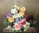 ₴ Репродукция цветочный натюрморт от 302 грн.: Натюрморт с розами