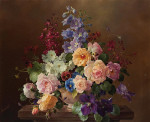 ₴ Репродукция цветочный натюрморт от 302 грн.: Смешанные цветы в вазе