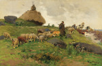 ₴ Репродукция пейзаж от 295 грн.: Пастух со стадом по дороге домой
