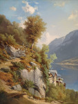 ₴ Репродукция пейзаж от 208 грн.: Летний пейзаж с видом на Гальштатское озеро