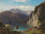 ₴ Репродукция пейзаж "Альпийское озеро возле Хоэншвангау"