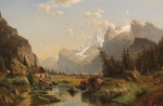 ₴ Репродукция пейзаж "Гастернталь в Бернских горах"