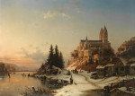 ₴ Репродукция пейзаж "Зимняя прогулка в церковь"