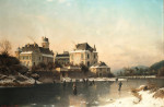 ₴ Репродукция пейзаж "Катание на коньках по замерзшей реке"