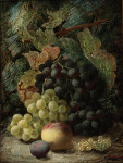 ₴ Репродукция натюрморт "Натюрморт с виноградом и другими фруктами на мшистом берегу"