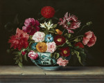 ₴ Репродукция цветочный натюрморт "Китайская миска с цветами"