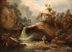 ₴ Репродукция пейзаж "Фигуры перед водопадом Сгуд Гвладис на реке Пирддин, Уэльс"
