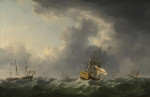 ⚓Репродукция морской пейзаж "Английские корабли, идущие впереди шторма"