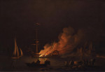 ⚓Репродукция морской пейзаж "Пожар на судне ночью"