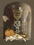 ₴ Репродукция натюрморт известного художника "Натюрморт с тремя бокалами для вина в нише"