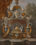 ₴ Репродукция натюрморт известного художника "Ритуальные блюда и фрукты"