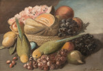 ₴ Репродукция натюрморт "Натюрморт с птицами и фруктами"