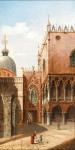 ₴ Репродукция городской пейзаж "Венеция, вид на Дворец дожей"