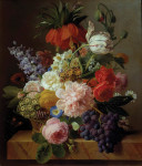 ₴ Репродукція квітковий натюрморт відомого художника "Квіти та фрукти"