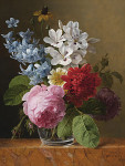 ₴ Репродукция цветочный натюрморт известного художника "Букет цветов в стакане"
