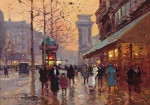 ₴ Репродукция городской пейзаж известного художника "Бульвар Сен-Дени, Париж"