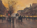 ₴ Репродукция городской пейзаж известного художника "Закат на бульваре Мадлен"