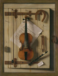 ₴ Репродукция натюрморт "Скрипка и музыка"