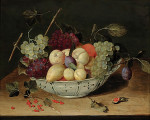 ₴ Репродукція натюрморт відомого художника "Натюрморт з фруктами у порцеляновій чаші"