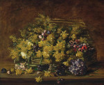 ₴ Репродукция цветочный натюрморт "Нарциссы и другие цветы в корзине"