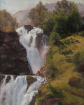 ₴ Репродукция пейзаж "Райхенбахский водопад вблизи Майрингена"