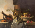 ₴ Репродукція натюрморт "Натюрморт з фазаном, ремером з лимоном та мискою з фруктами"