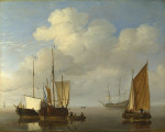 ⚓Репродукция морской пейзаж известного художника "Два голландских судна на спокойной воде"