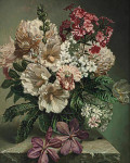 ₴ Репродукция цветочный натюрморт "Летний букет с пионами и гортензиями"