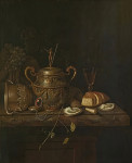 ₴ Репродукция натюрморт известного художника "Натюрморт с немецкой чашкой поррингера и устрицами"