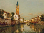 ₴ Репродукція міський краєвид відомого художника "Вид на дзвіницю з видом на річку Сан-Барнаба у Венеції"