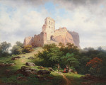 ₴ Репродукция пейзаж "Руины Пауленштайна у Штампфена в Венгрии"