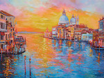 ₴ Репродукция городской пейзаж "Закат в Венеции"