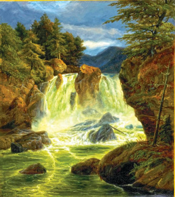 ₴ Картина пейзаж художника від 218 грн.: Водоспад Великий Млин