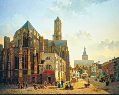 Городской пейзаж: Вид на хоры и башню собора Утрехта