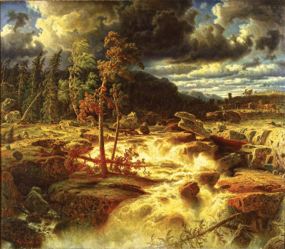 ₴ Репродукция пейзаж от 271 грн.: Водопад в Смоланде