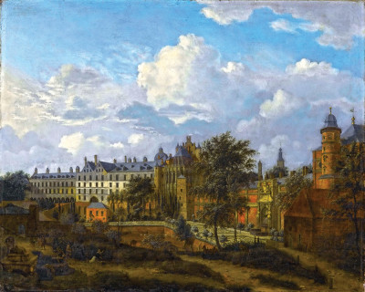 ₴ Репродукція міський краєвид 333 грн.: Старий палац герцогів Бургундських в Брюсселі, вид з північного заходу