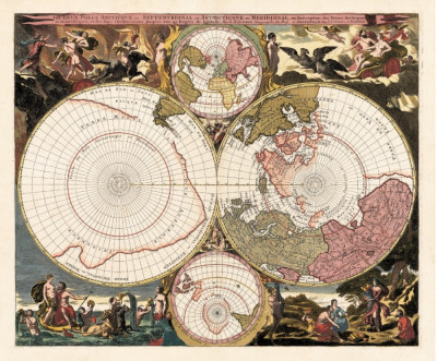 ₴ Древние карты высокого разрешения от 259 грн.: Северный и Южный полюса