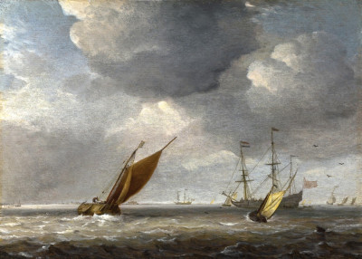 ⚓Репродукция морской пейзаж от 229 грн.: Малые голландские суда в бриз