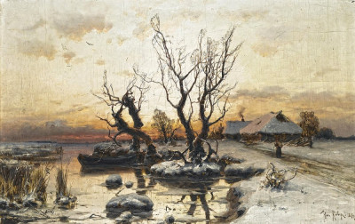 ₴ Репродукция пейзаж от 205 грн.: Зимний закат