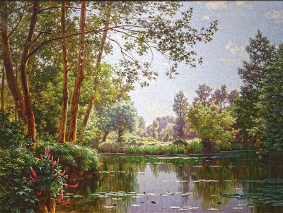 ₴ Репродукция пейзаж от 317 грн.: Сцена на березі озера
