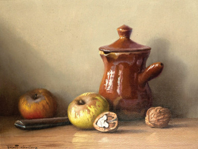 ₴ Репродукція натюрморт від 241 грн.: Натюрморт з яблуками та волоськими горіхами