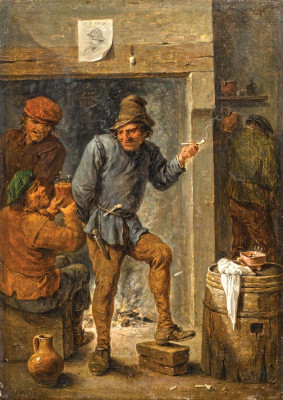 ₴ Репродукция бытовой жанр от 268 грн.: Мужчины пьют и курят в таверне