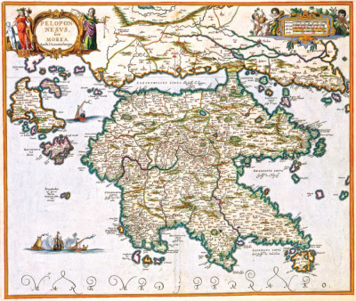 ₴ Стародавні карти високої роздільної здатності від 266 грн.: Карта Пелопоннес