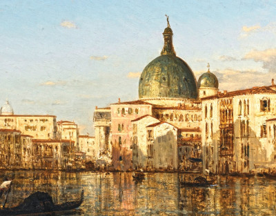 ₴ Репродукція міський краєвид від 247 грн.: Вид Венеції, церква Сан Сімеон Пікколо