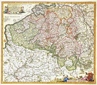 ₴ Древние карты высокого разрешения от 408 грн.: Южные Нидерланды