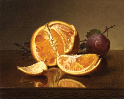 ₴ Репродукція натюрморт від 253 грн.: Апельсин та слива